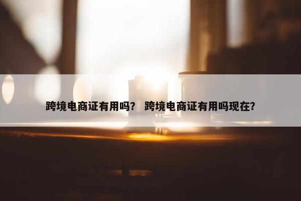 跨境电商证有用吗？ 跨境电商证有用吗现在？