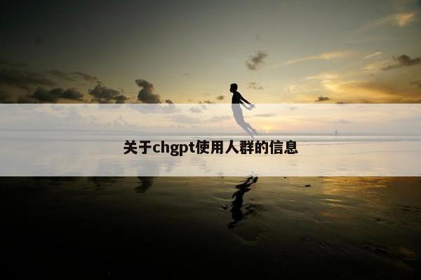 关于chgpt使用人群的信息