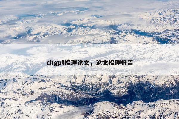 chgpt梳理论文，论文梳理报告