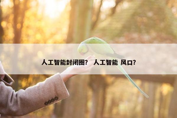 人工智能封闭圈？ 人工智能 风口？