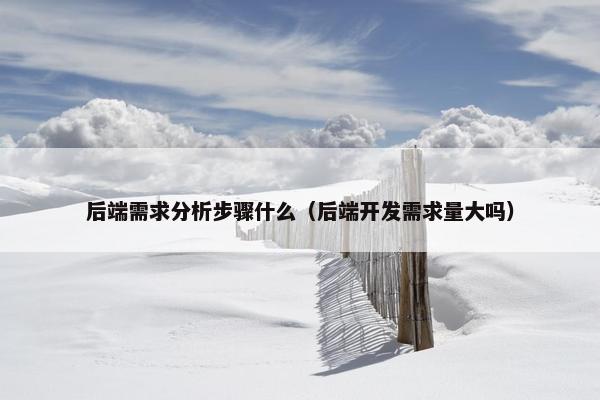 后端需求分析步骤什么（后端开发需求量大吗）