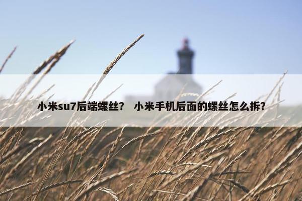 小米su7后端螺丝？ 小米手机后面的螺丝怎么拆？