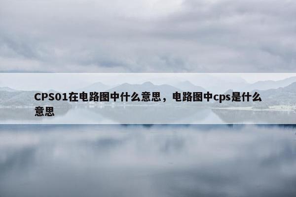 CPS01在电路图中什么意思，电路图中cps是什么意思