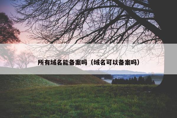 所有域名能备案吗（域名可以备案吗）