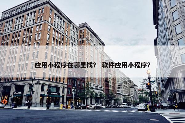 应用小程序在哪里找？ 软件应用小程序？