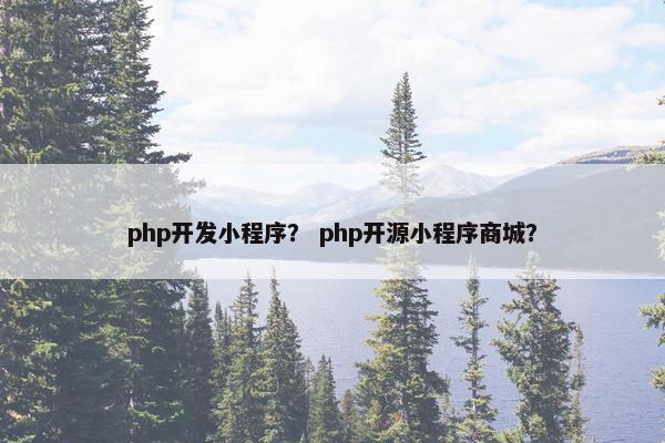 php开发小程序？ php开源小程序商城？