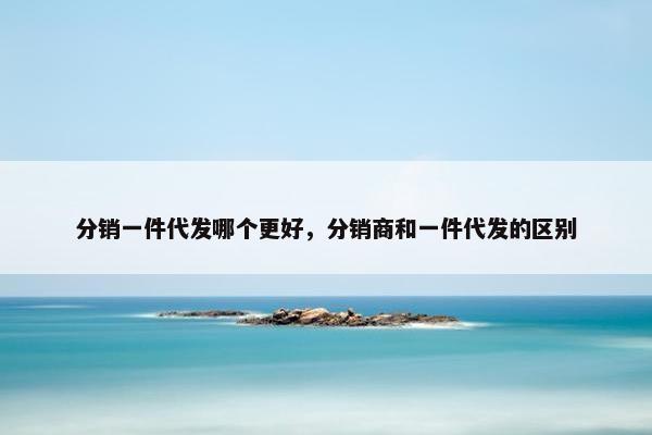 分销一件代发哪个更好，分销商和一件代发的区别