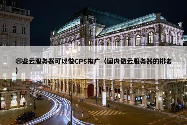 哪些云服务器可以做CPS推广（国内做云服务器的排名）
