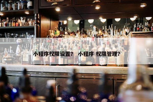 小程序权限设置？ 小程序 权限管理？