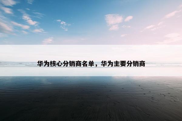 华为核心分销商名单，华为主要分销商