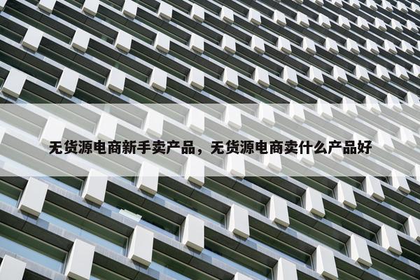 无货源电商新手卖产品，无货源电商卖什么产品好