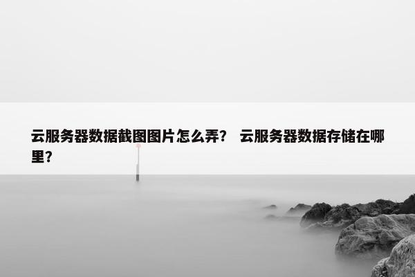 云服务器数据截图图片怎么弄？ 云服务器数据存储在哪里？