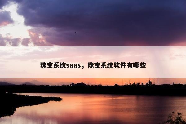 珠宝系统saas，珠宝系统软件有哪些