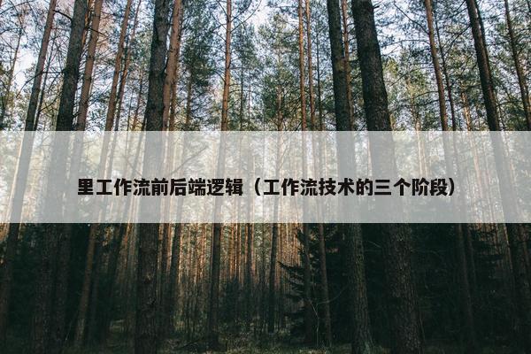 里工作流前后端逻辑（工作流技术的三个阶段）