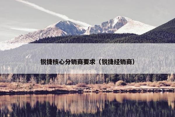 锐捷核心分销商要求（锐捷经销商）