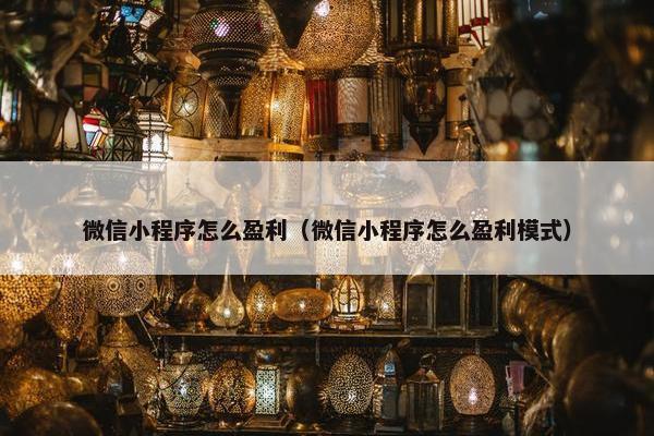 微信小程序怎么盈利（微信小程序怎么盈利模式）