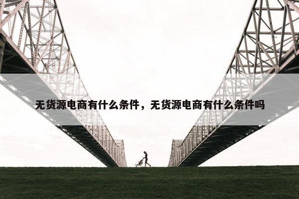 无货源电商有什么条件，无货源电商有什么条件吗