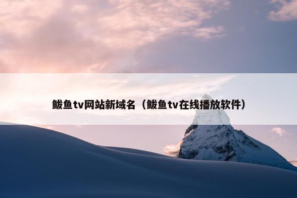 鲅鱼tv网站新域名（鲅鱼tv在线播放软件）