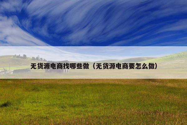 无货源电商找哪些做（无货源电商要怎么做）