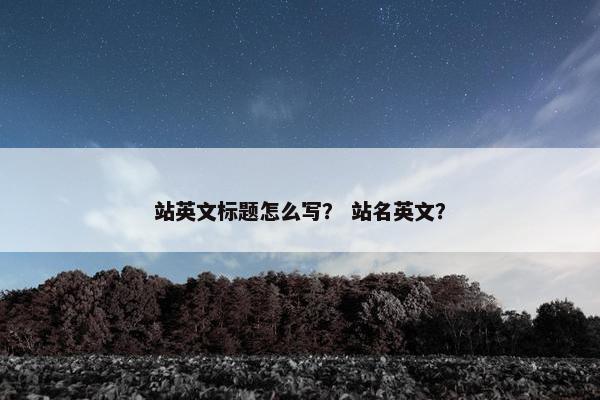 站英文标题怎么写？ 站名英文？