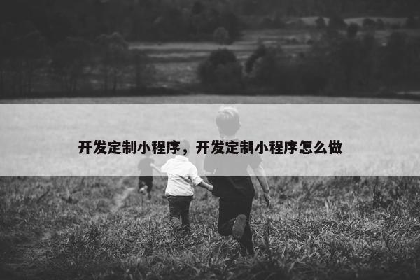 开发定制小程序，开发定制小程序怎么做