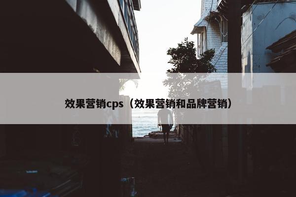 效果营销cps（效果营销和品牌营销）