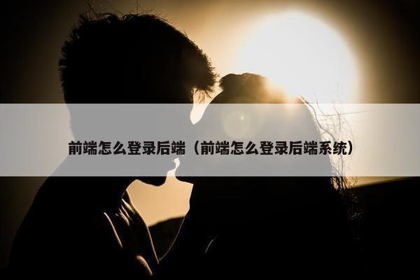 前端怎么登录后端（前端怎么登录后端系统）