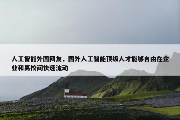 人工智能外国网友，国外人工智能顶级人才能够自由在企业和高校间快速流动
