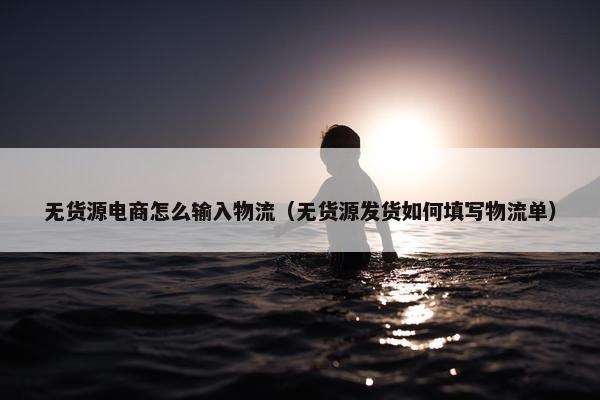 无货源电商怎么输入物流（无货源发货如何填写物流单）