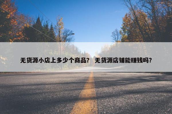 无货源小店上多少个商品？ 无货源店铺能赚钱吗？