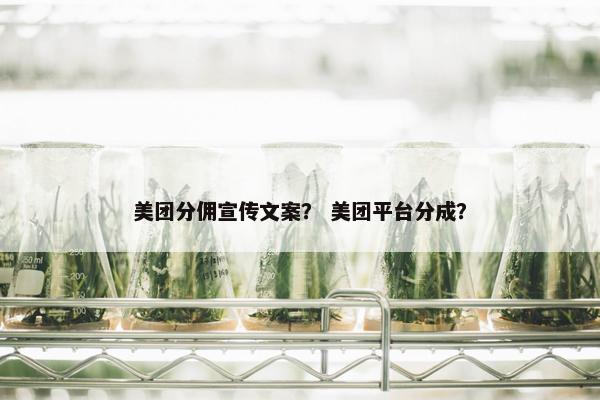 美团分佣宣传文案？ 美团平台分成？