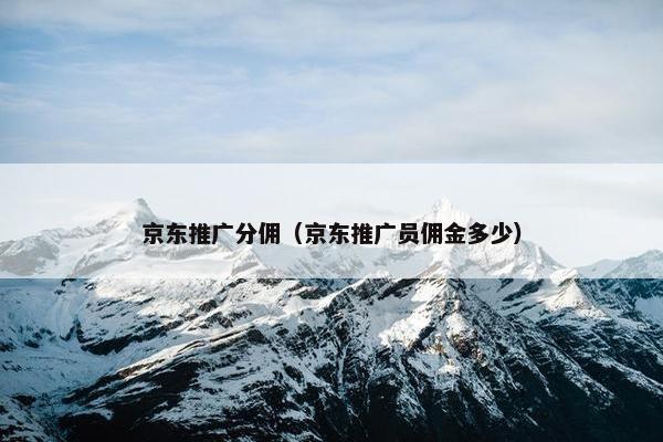 京东推广分佣（京东推广员佣金多少）
