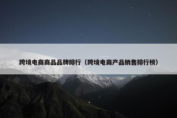 跨境电商商品品牌排行（跨境电商产品销售排行榜）