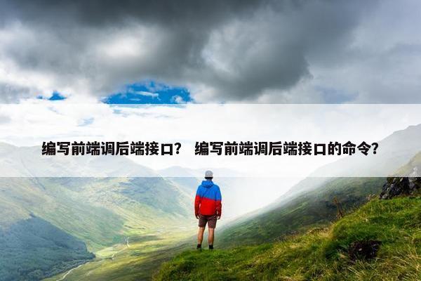 编写前端调后端接口？ 编写前端调后端接口的命令？