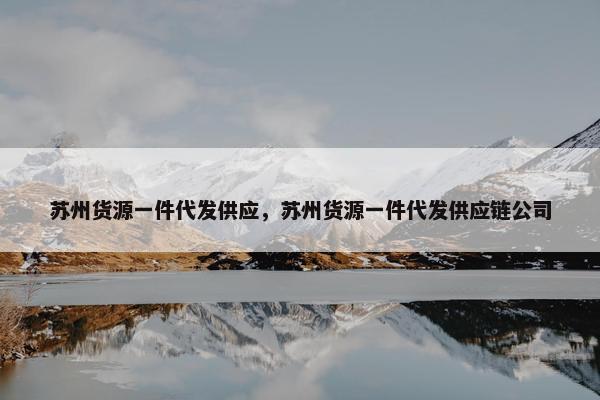 苏州货源一件代发供应，苏州货源一件代发供应链公司