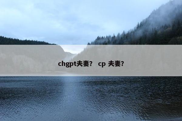 chgpt夫妻？ cp 夫妻？