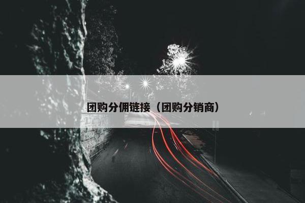 团购分佣链接（团购分销商）