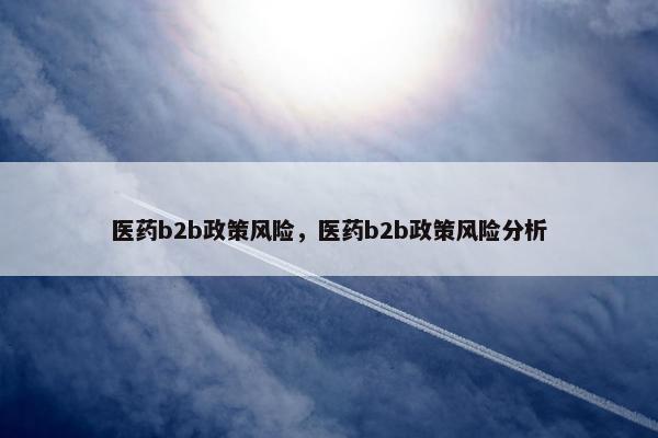 医药b2b政策风险，医药b2b政策风险分析