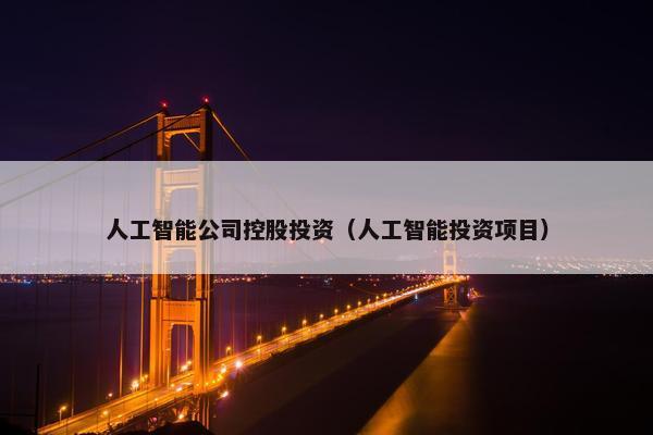 人工智能公司控股投资（人工智能投资项目）