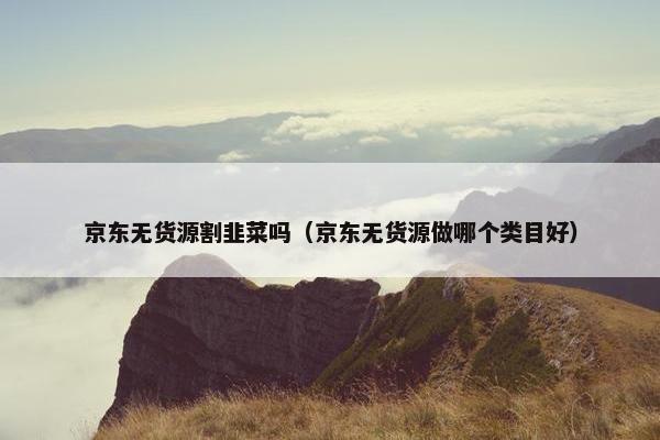 京东无货源割韭菜吗（京东无货源做哪个类目好）