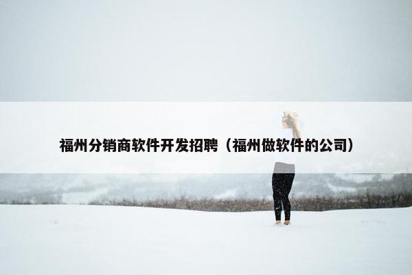 福州分销商软件开发招聘（福州做软件的公司）