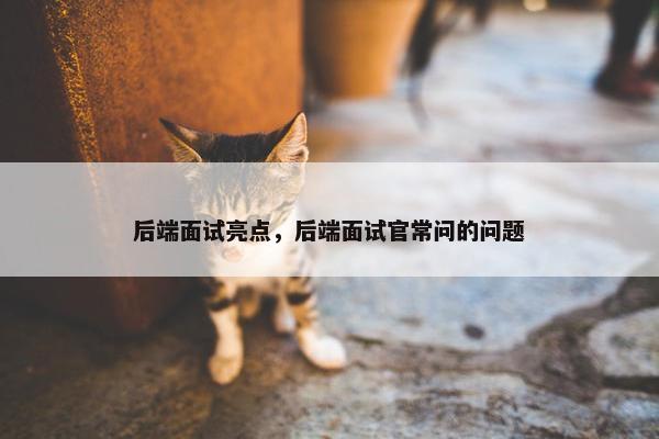 后端面试亮点，后端面试官常问的问题