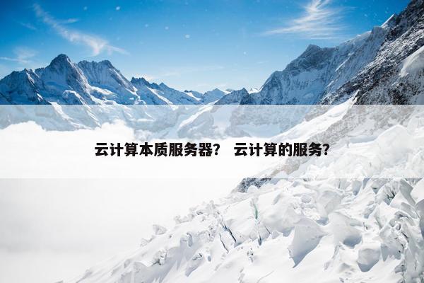 云计算本质服务器？ 云计算的服务？