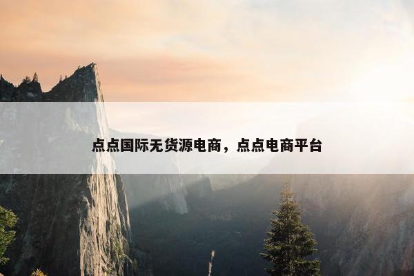 点点国际无货源电商，点点电商平台