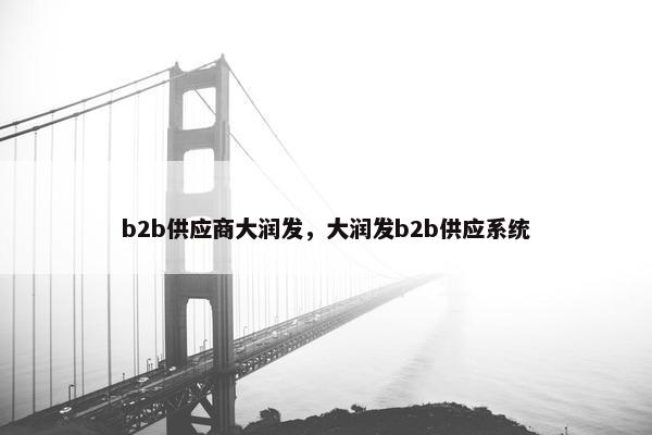 b2b供应商大润发，大润发b2b供应系统