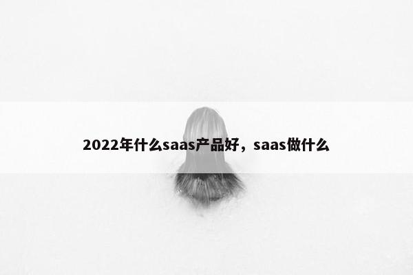 2022年什么saas产品好，saas做什么