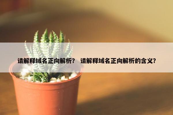 请解释域名正向解析？ 请解释域名正向解析的含义？