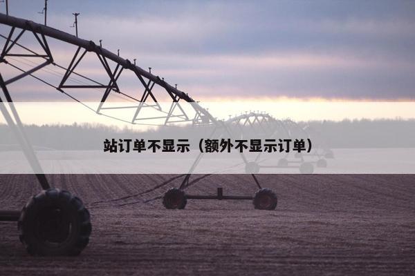 站订单不显示（额外不显示订单）