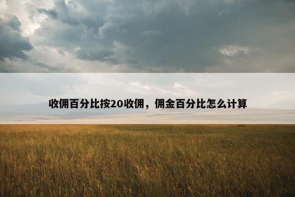 收佣百分比按20收佣，佣金百分比怎么计算