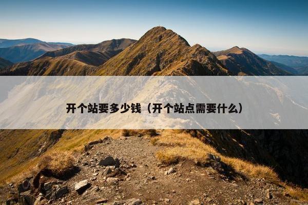 开个站要多少钱（开个站点需要什么）